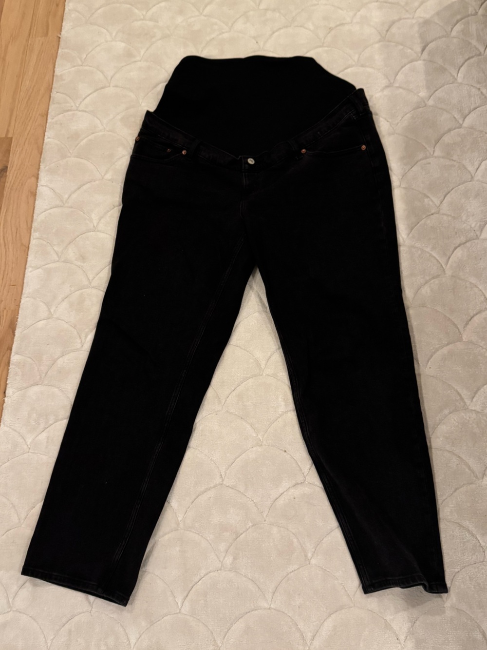 Abercrombie & Fitch Women's Black Maternity Boyfriend Jeans